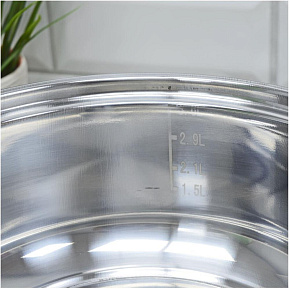 БЕЗ ТМ Кастрюля Promo, объем 3.6 л, из нержавеющей стали с крышкой из жаропрочного стекла (104616)