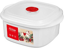 HOMVER Емкость для СВЧ "Bergamo" 1,6л с клапаном (белый) 223138929/01 Емкость для сыпучих продуктов