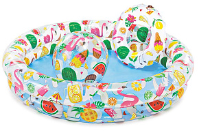 INTEX Бассейн надувной,круг, мяч (122*25см). Новый дизайн. Арт. 59460NP Бассейн надувной INTEX Бассейн надувной,круг, мяч (122*25см). Новый дизайн. Ар