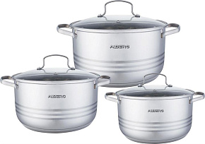 ALBERG AL-2007 (7,6л; 9,8л; 12л) Набор кастрюль
