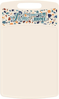 HOMVER Bergamo Терраццо прямоугольная 260x155x3,5мм с декором (светло-бежевый) 223134125/01 Доска разделочная