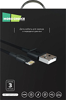 MORE CHOICE (4620202551030) K19i USB 2.0A для Lightning 8-pin - 3м Black Кабель