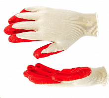 REXANT (09-0220) Перчатки Х/Б с латексным покрытием (11 класс), красные (20) Перчатки