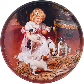 AGNESS 898-205 ДЕВОЧКА С СОБАЧКАМИ 33Х2,1см Поднос