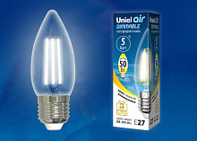UNIEL (UL-00003643) LED-C35-5W/WW/E27/CL/DIM GLA01TR