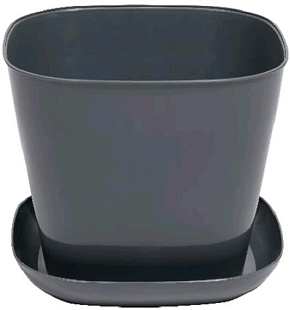 VIOLET квадратное 7,3л. с поддоном (серый) 387318 Кашпо VIOLET квадратное 7,3л. с поддоном (серый) 387318