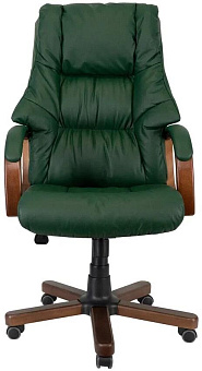 ЯРКРЕСЛА Кр83 МБ (мультиблок)/ДЕРЕВО ЭКО11 (экокожа зеленая)/подлокотники с накладкой Кресло руководителя