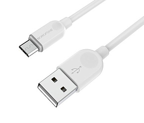 BOROFONE (6957531089988) BX14 USB-microUSB 2.4A 1м белый Кабель microUSB