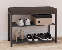 ЗМИ Банкетка Торонто 23S (TORONTO 23S banquet&shoes) цвет каркаса графит, цвет сиденья серый БТ23СГрС Банкетка