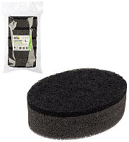 РЫЖИЙ КОТ Набор губок для мытья посуды двухслойных овальных KS-07, 5 шт (черный) (107565)