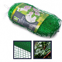 INBLOOM Сетка садовая для вьющихся растений 2х5м, пластик, зеленая, размер ячейки 15х15см   165-008 Сетки садовые