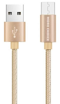 MORE CHOICE (4627151190228) K11m USB 2.0A для micro USB 1м Gold Кабель