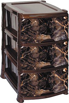 VIOLET Комод 3-х секц. с декором "Мрамор" (венге) 351355 Комод