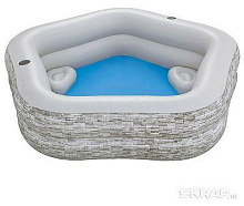 BESTWAY Бассейн надувной семейный TruPrint 213 x 206 x 53 см Bestway 54423 Бассейн надувной