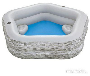 BESTWAY Бассейн надувной семейный TruPrint 213 x 206 x 53 см Bestway 54423 Бассейн надувной