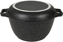 KUKMARA Кмт34а а/пр литой 3,0л кр/сковорода Темный мрамор Казан