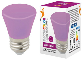 VOLPE (UL-00005644) LED-D45-1W/PURPLE/E27/FR/С BELL ЭЛЕКТРИКА