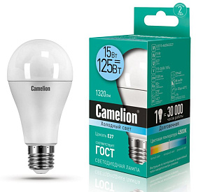 CAMELION (12186) LED15-A60/845/E27 Лампа светодиодная