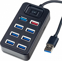 PERFEO (PF D0807) USB-HUB 1 Port 3.0+7 Port 2.0 (PF-H050 Black) чёрный USB разветвитель