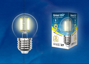 UNIEL (UL-00002203) LED-G45-6W/WW/E27/CL GLA01TR G (Лампы-глобы)