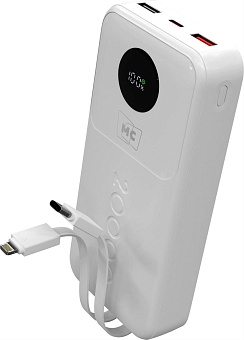 MORE CHOICE (4620202552822) PB35-20 20000mAh 2USB+1Type-C 3.0A 22.5W+PD20W+QC3.0, белый Powe Bank MORE CHOICE (4620202552822) PB35-20 20000mAh 2USB+1T