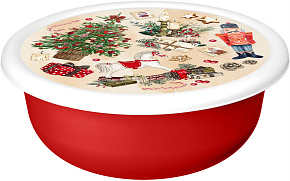 HOMVER Миска "Modena" 3,2л с крышкой с декором "Игрушки" (красный) 223138406/03 Емкость для сыпучих продуктов