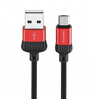 BOROFONE (6931474705976) BX28 USB-microUSB 2.4A 1.0m красный/черный Кабель microUSB