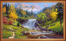 Картина Горный ручей осенью 77*57см