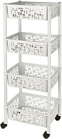 KEEPLEX KL282912048 Light на колесиках четырехсекционная прямоугольная 37х29х19см белое облако Этажерка
