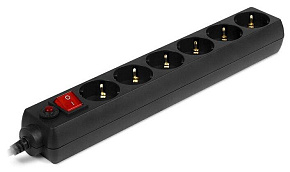 SVEN OPTIMA 1,8 м (6 розеток с защитными шторками, черный, цветная коробка) Сетевой фильтр