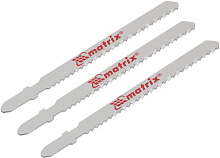 MATRIX Полотна для электролобзика по дереву, 3 шт., 75 х 2,5мм, HCS, EU- хвостовик// Полотна для электролобзика MATRIX Полотна для электролобзика по д