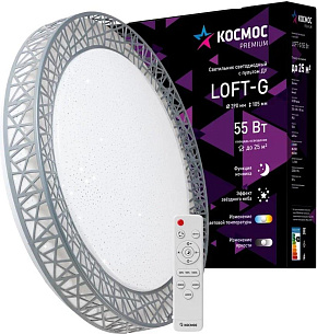 КОСМОС KSLofG55W белый Светодиодный настенно-потолочный светильник КОСМОС KSLofG55W белый