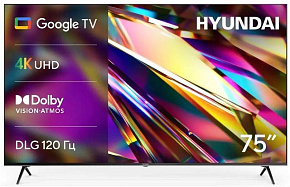 HYUNDAI H-LED75BU7011 Smart TV Телевизор LED Hyundai 75" H-LED75BU7011 Smart Google TV Frameless Metal черный/4K Ultra HD/60Hz/DVB-