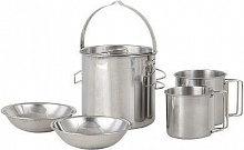 ECOS Набор посуды походный Camp-S13 из нержавеющей стали (5 предметов) 106942 Набор посуды походный