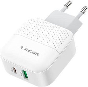 BOROFONE (6931474727343) BA46A White СЗУ 1USB 3.0A QC3.0 быстрая зарядка СЗУ