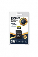 EXPLOYD MicroSDXC 256GB Class10 + адаптер SD (95MB/s) [EX256GCSDXC10UHS-1-ElU3] Карта памяти
