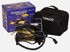 TORNADO АC-580 10 A, 35 л/мин, 140 PSI, 12В металл. корпус (с сумкой) 44199 Автокомпрессор TORNADO АC-580 10 A, 35 л/мин, 140 PSI, 12В металл. корпус 