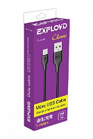 EXPLOYD EX-K-480 Дата-кабель USB - microUSB 1М Classic круглый чёрный Дата-кабель