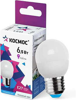 КОСМОС LkecLED6.5wGL45E2765 белый Светодиодная лампа
