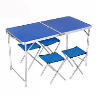 ЭКОС CHO-150-E Комплект "Пикник" (стол и 4 стула ) синий (992981) Комплект пикник