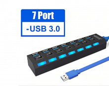 SMARTBUY (SBHA-7307-B) USB 3.0 хаб + выкл., 7 портов, черный USB-хаб