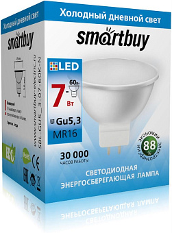 SMARTBUY (SBL-GU5 3-07-60K-N) GU5.3-07W/6000 (10) Светодиодная лампа