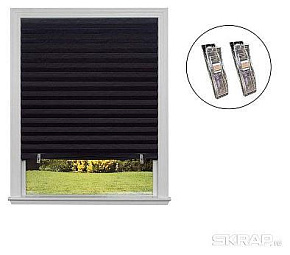 РЫЖИЙ КОТ Самоклеящиеся шторы-плиссе Skandi, размер 60х180см, цвет черный 105046 Самоклеящиеся шторы-плиссе