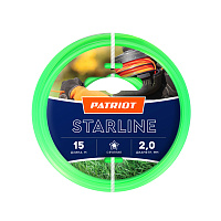 PATRIOT 805201056 D 2,0 мм L 15 м (звезда, зеленая) Леска для триммера