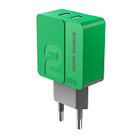 MORE CHOICE (4627151191683) NC46 2USB 2.4A Green СЗУ