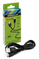 ERGOLUX (15093) ELX-CDC01-C02 USB-Micro USB 3А 1,2м Черный Кабель