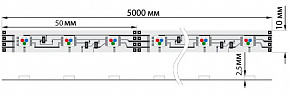 LAMPER (141-389) LED лента 5м открытая, 10 мм, IP23, SMD 5050, 60 LED/m, 12 V, цвет свечения RGB LAMPER