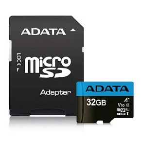 A-DATA 32GB MicroSDHC Premier Class 10 + адаптер (AUSDH32GUICL10A1-RA1) Карта памяти