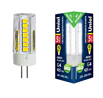 UNIEL (UL-00006745) LED-JC-220/5W/4000K/G4/CL GLZ09TR ЛАМПЫ СВЕТОДИОДНЫЕ (G4, G9, G13/T8, G5/T5)