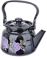 СИБИРСКИЕ ТОВАРЫ эмал 2,3л с рис С2714.36 черный Чайник